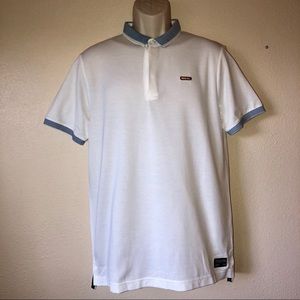 Men’s Nike golf shirt sizeM White/Blue with zipper